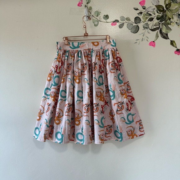 The Oblong Box Slithering Snake Print Circle Skirt, NWT, Size Medium - Picture 5 of 6